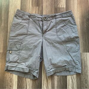 Lane Bryant Gray Cargo Shorts with Pocket Details